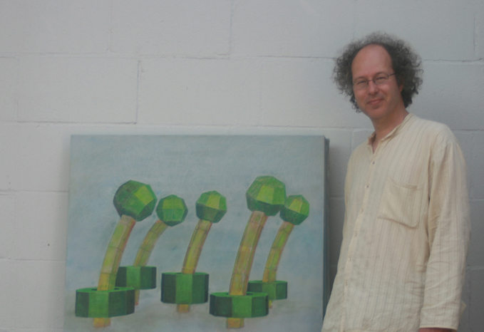 the artist and his finished paitning